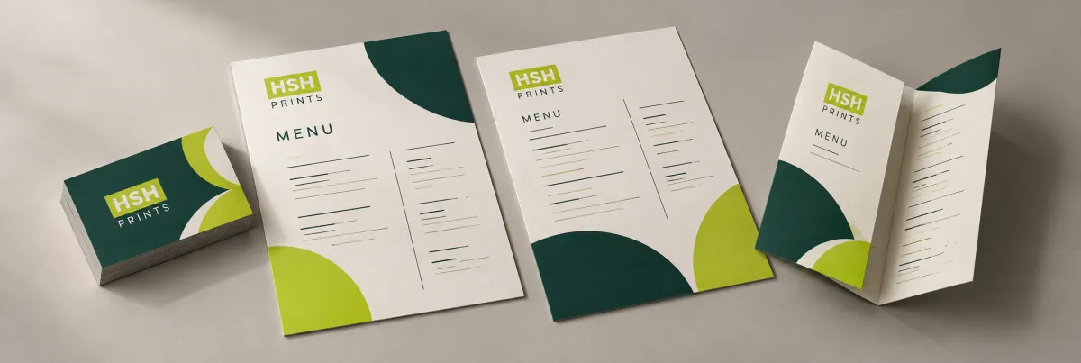 Restaurant starter: the printed set laid out together