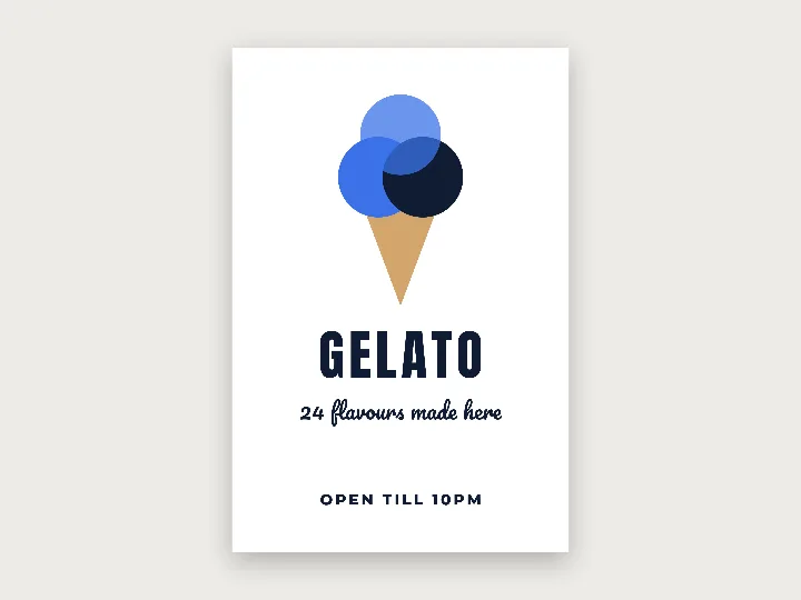 Sign template: gelato and ice cream