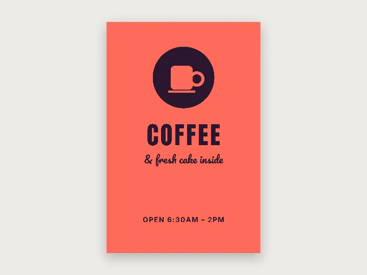 Sign template: coffee A-frame