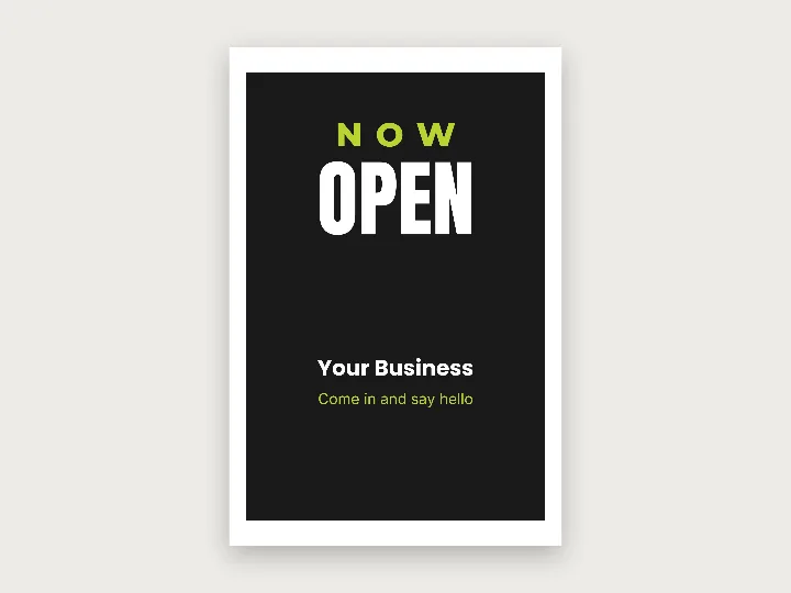 Sign template: now open