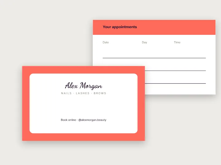 Business card template: nails and lashes