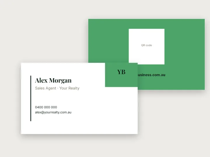 Business card template: real estate agent