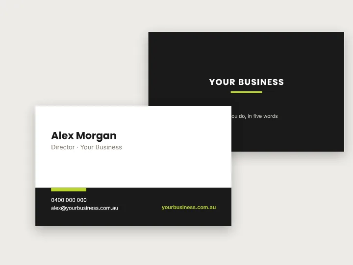 Business cards template: contact band