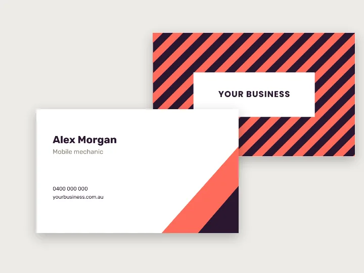 Business card template: corner triangle