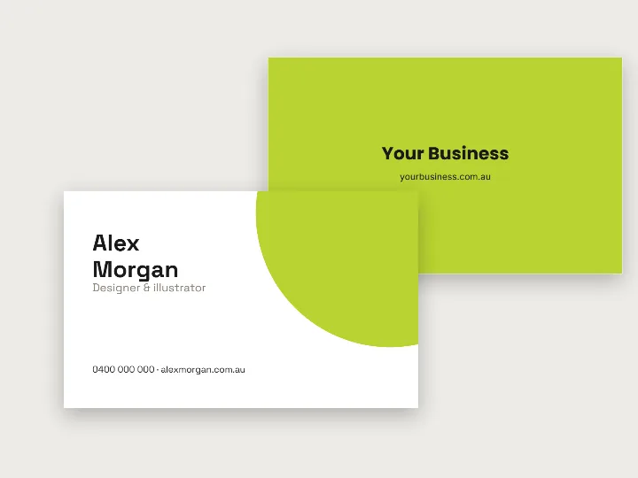 Business card template: creative, big circle