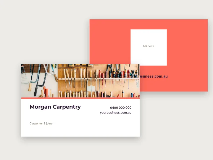 Business card template: carpenter, with photo