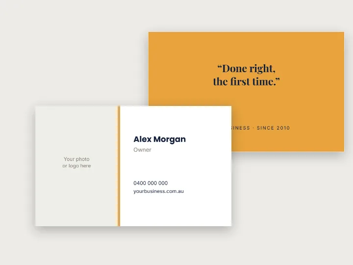 Business card template: photo and name