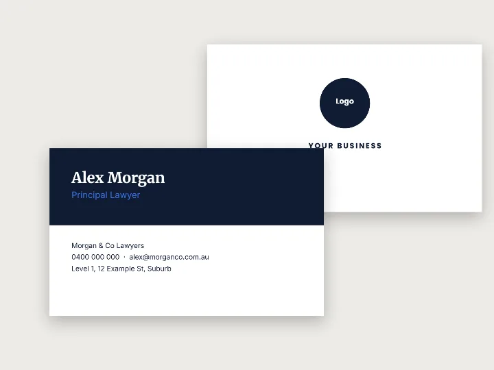 Business card template: professional, two-tone