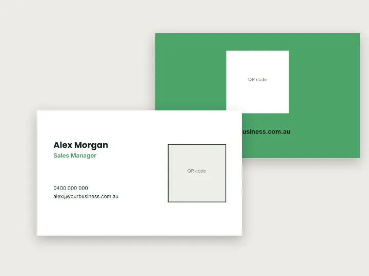 Business card template: with QR space