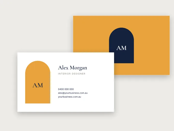 Business card template: arch monogram