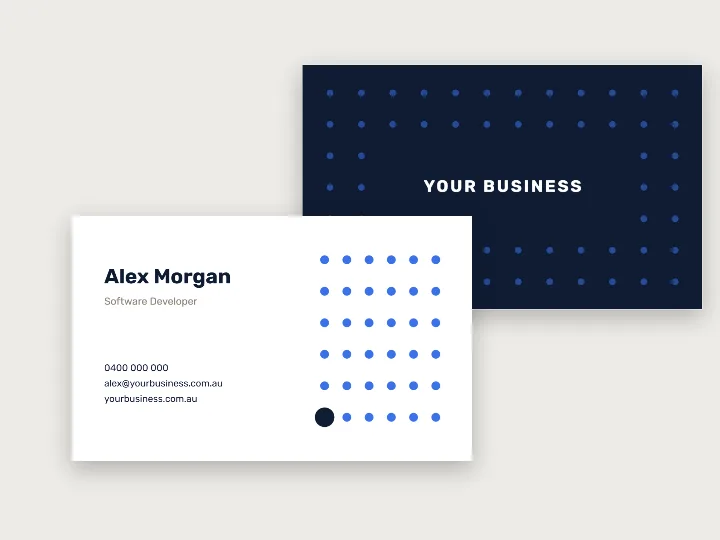 Business card template: dot grid