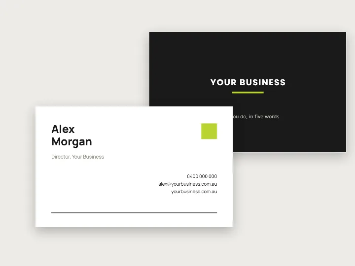 Business card template: Swiss grid