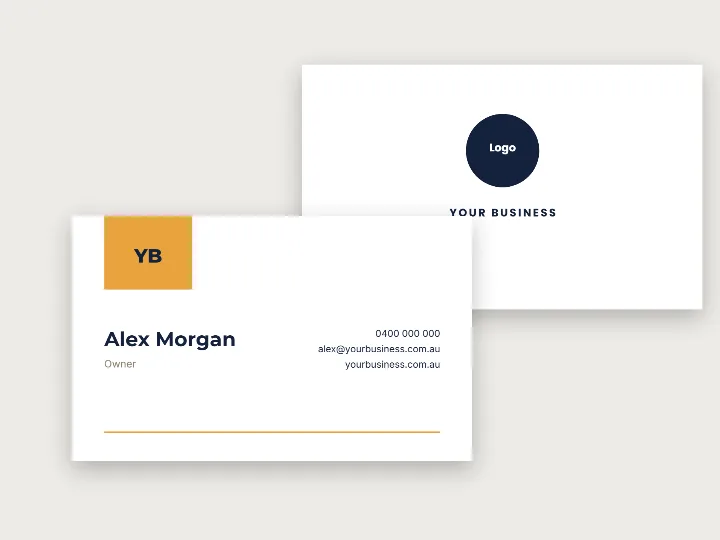 Business card template: logo tab