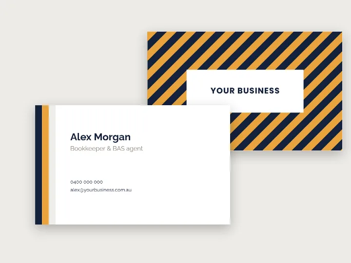 Business card template: edge stripes