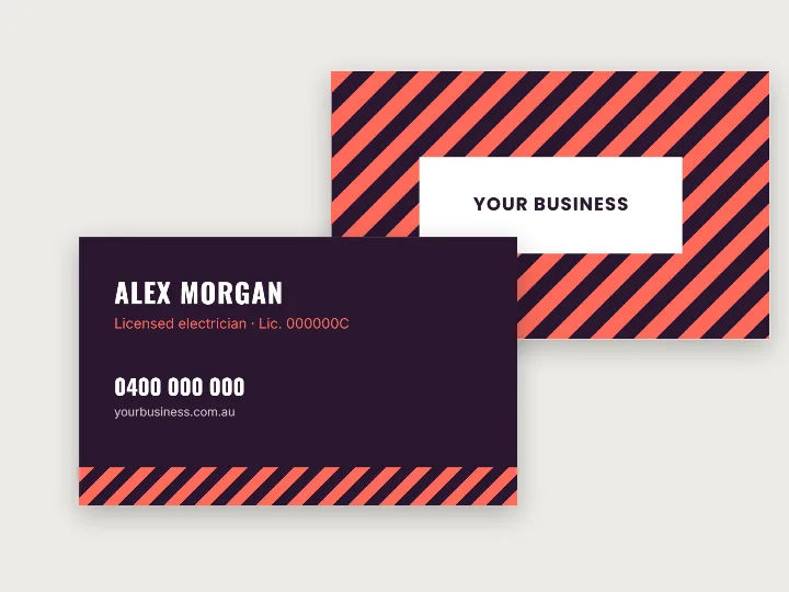 Business cards template: trade, bold