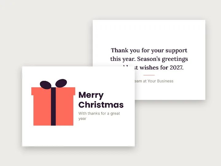 Christmas card template: gift box