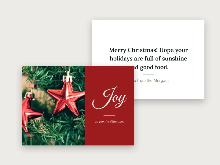 Christmas card template: red stars