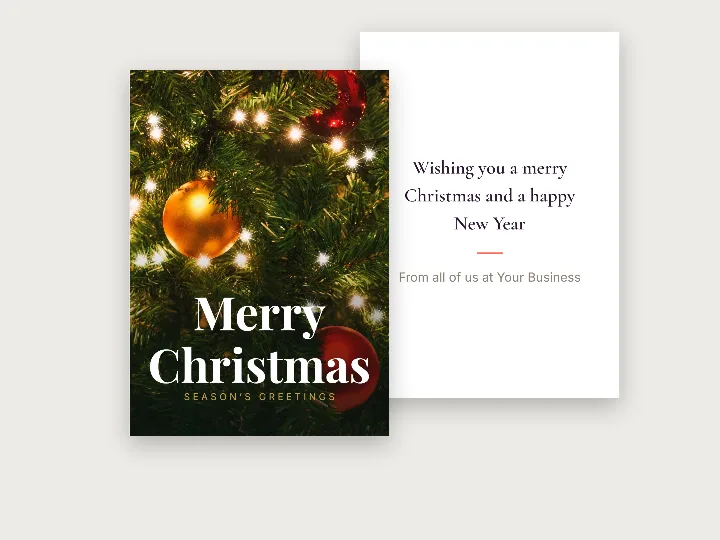 Christmas card template: tree lights