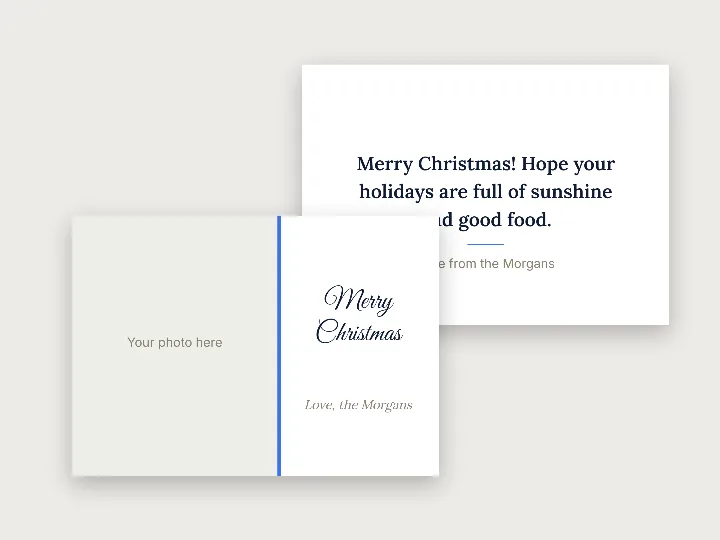 Christmas card template: family photo