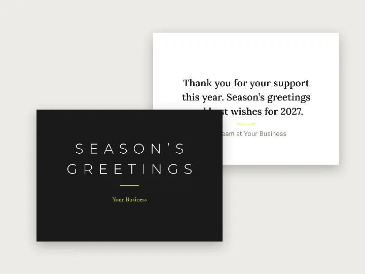 Christmas card template: season’s greetings, corporate