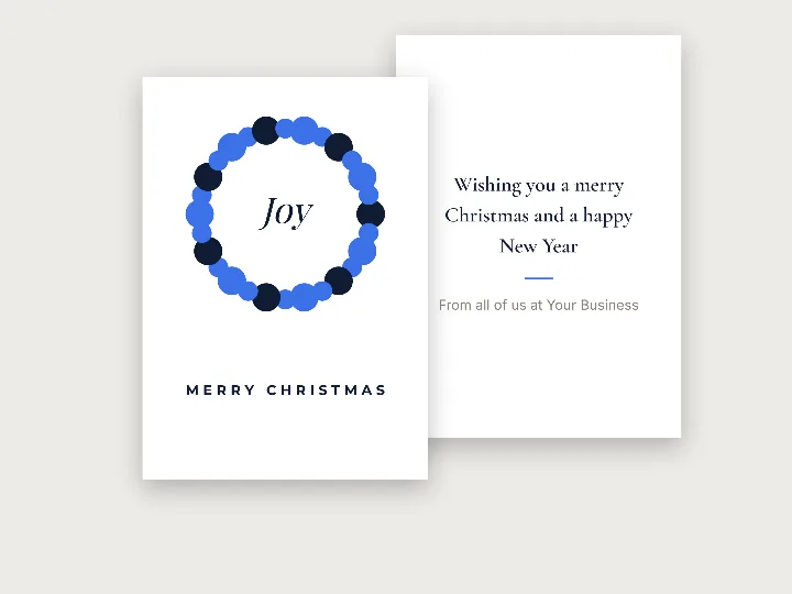 Christmas card template: wreath of dots