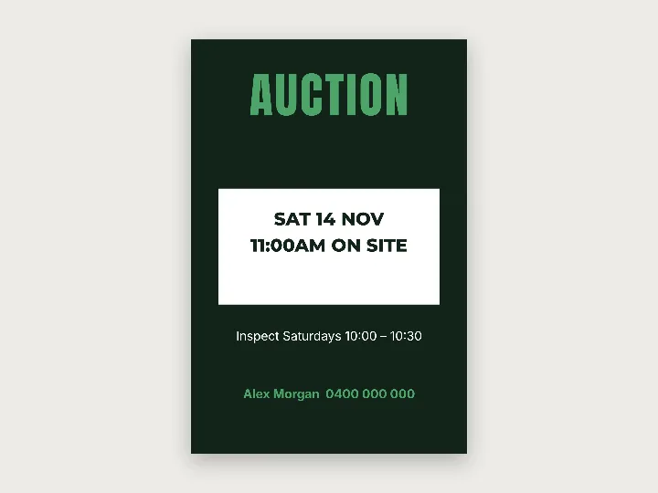 Sign template: auction