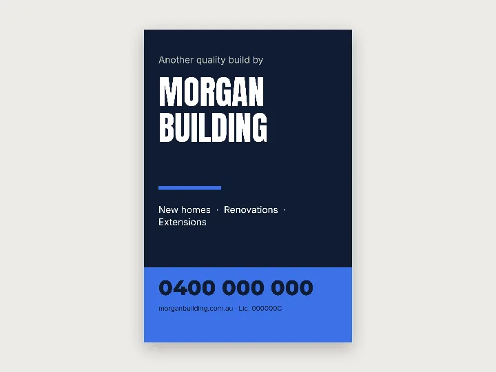 Sign template: builder promotion