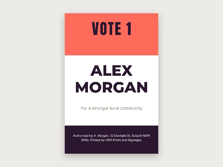 Sign template: election candidate