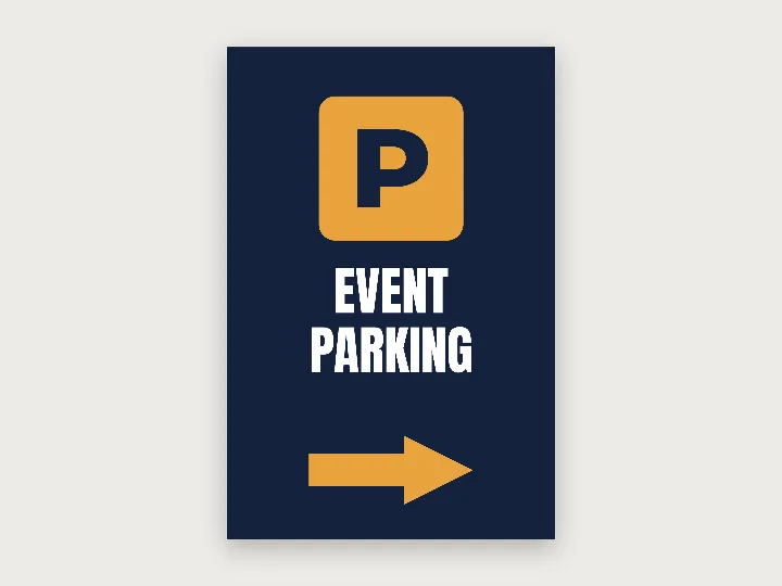 Sign template: event parking
