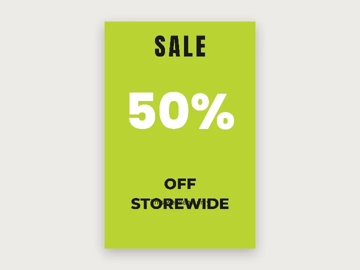 Sign template: sale percentage