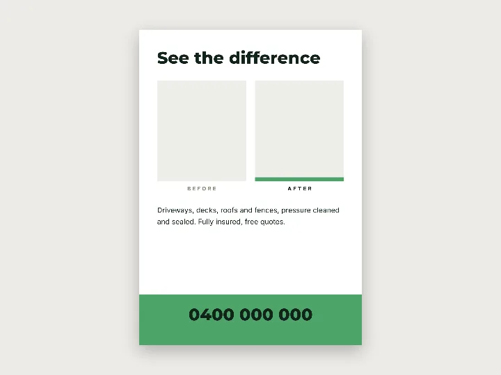 Flyer template: before and after