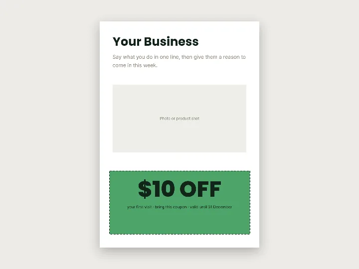 Flyer template: tear-off coupon