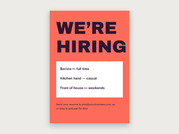 Flyer template: we’re hiring