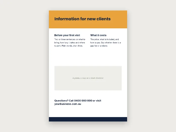 Flyer template: information sheet