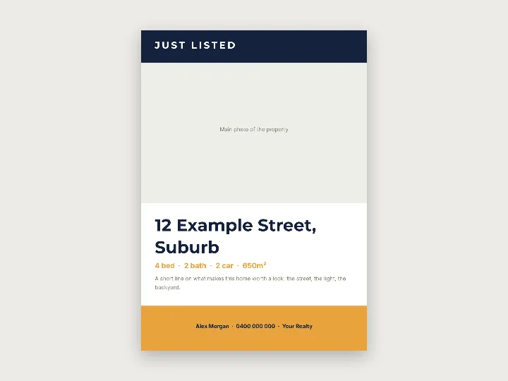 Flyers template: just listed