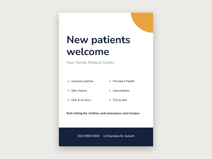 Flyer template: new patients welcome