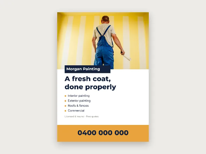 Flyer template: painter, with photo