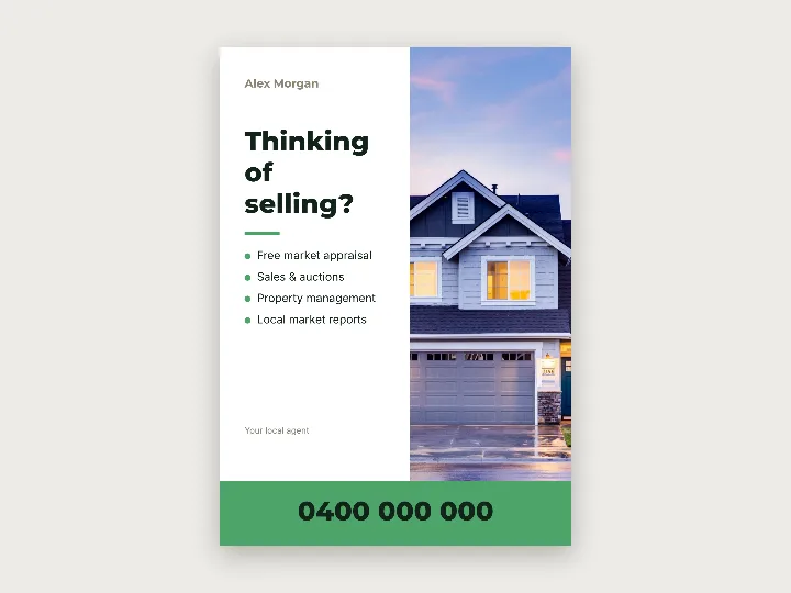 Flyer template: real estate agent, with photo