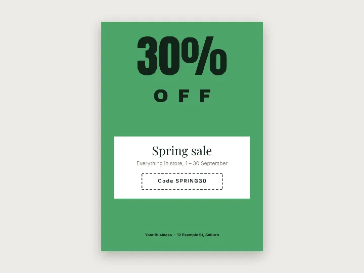 Flyer template: seasonal offer, big number