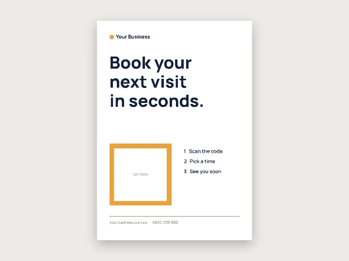 Flyer template: scan to book, minimal