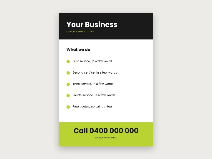 Flyers template: our services