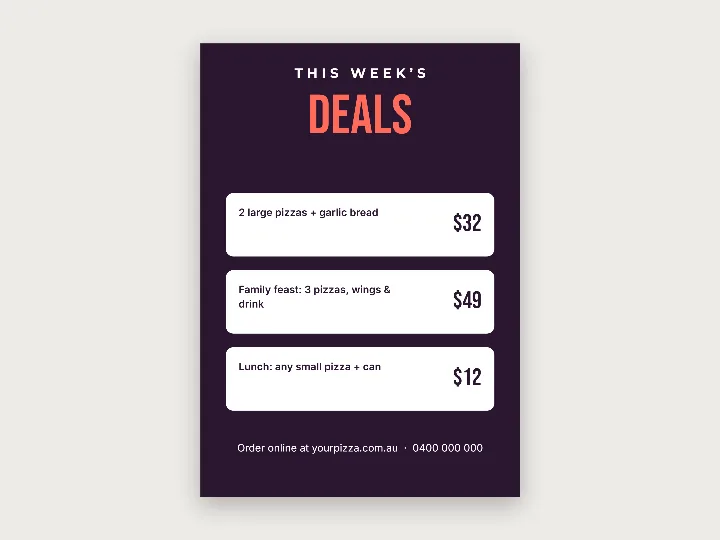 Flyer template: takeaway deals