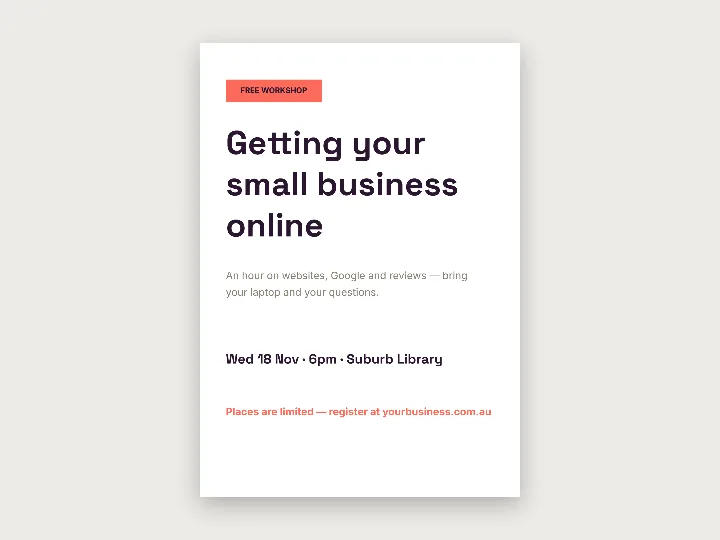 Flyer template: free workshop