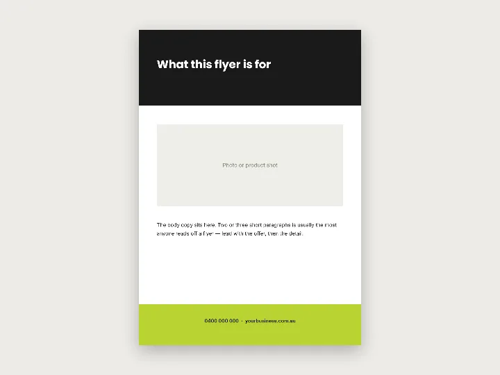 Flyer template: header and body