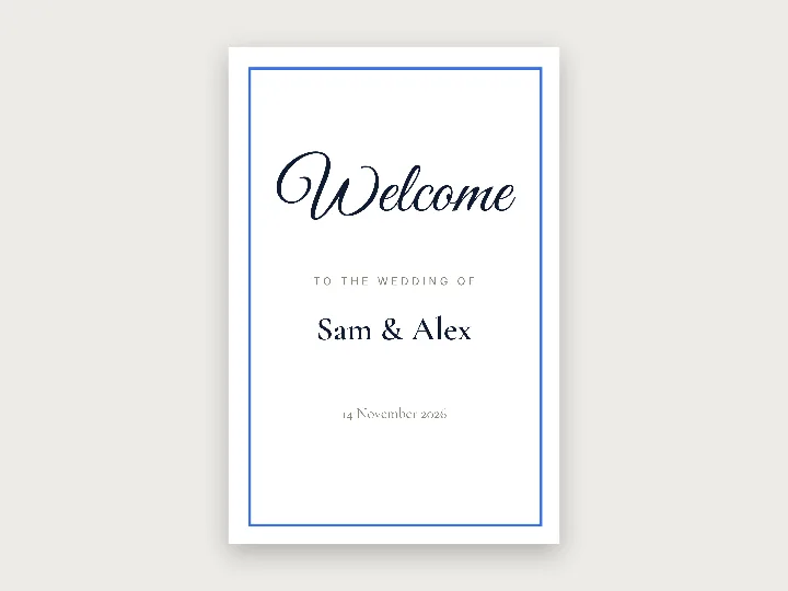 Sign template: welcome