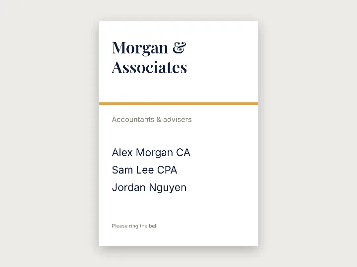 Foam PVC signs template: office door