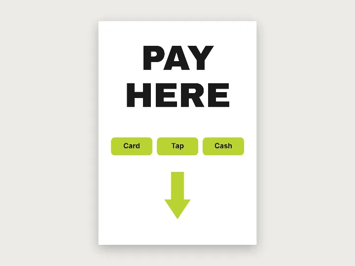 Sign template: pay here