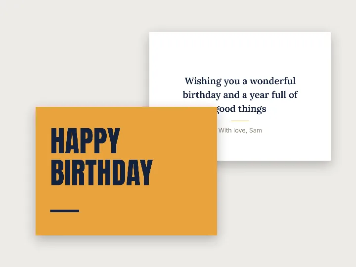 Greeting card template: happy birthday, big type