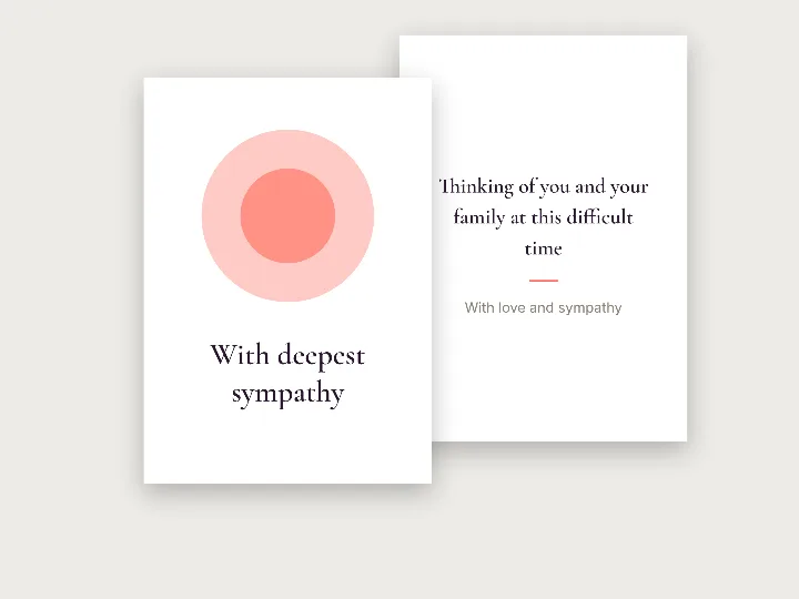 Greeting cards template: with sympathy