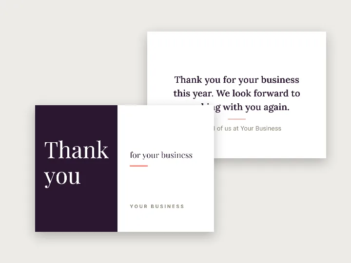 Greeting card template: thank you for your business